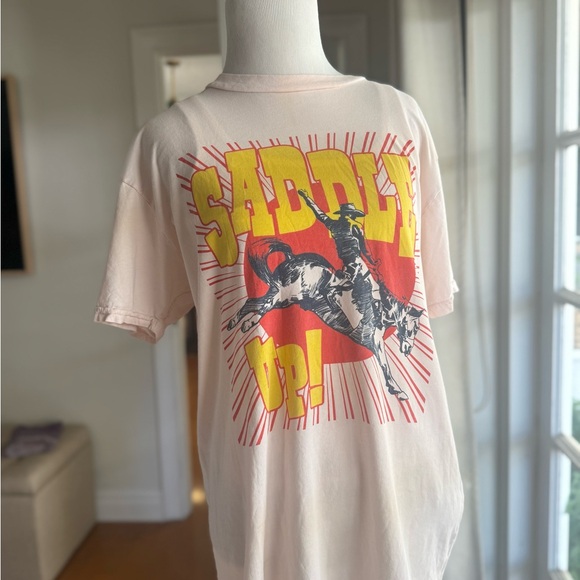 Re/Done Tops - Anthropologie Retrobrand Los Angeles Saddle Up Graphic Tee in size Medium